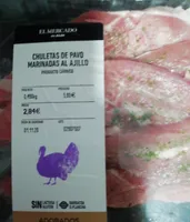 Chuletas de pavo marinadas al ajillo