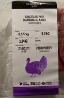 Chuleta de pavo marinada al ajillo