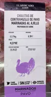 Chuleta contramuslo pavo marinada ajillo
