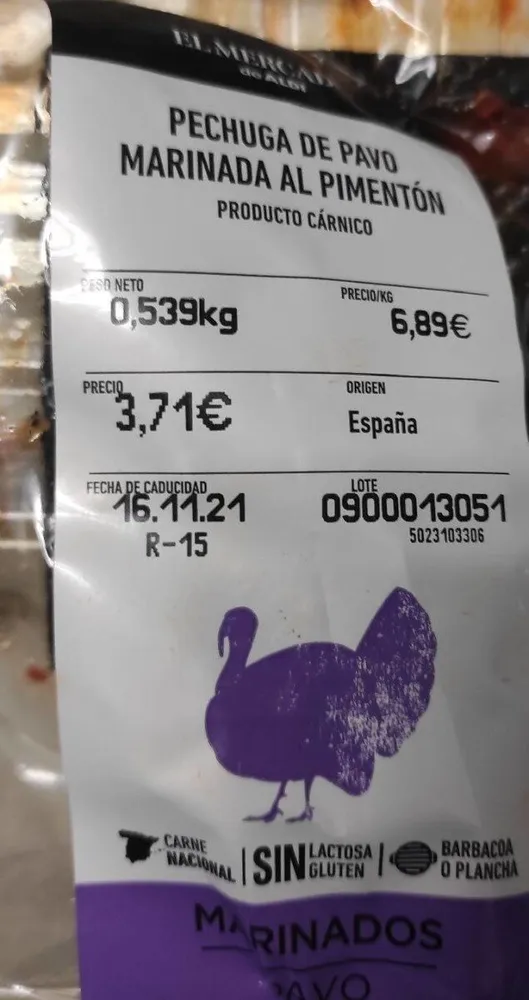 Pechuga de pavo marinada al pimentón