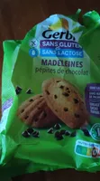 Madeleine pépites de chocolat sans gluten et sans lactose