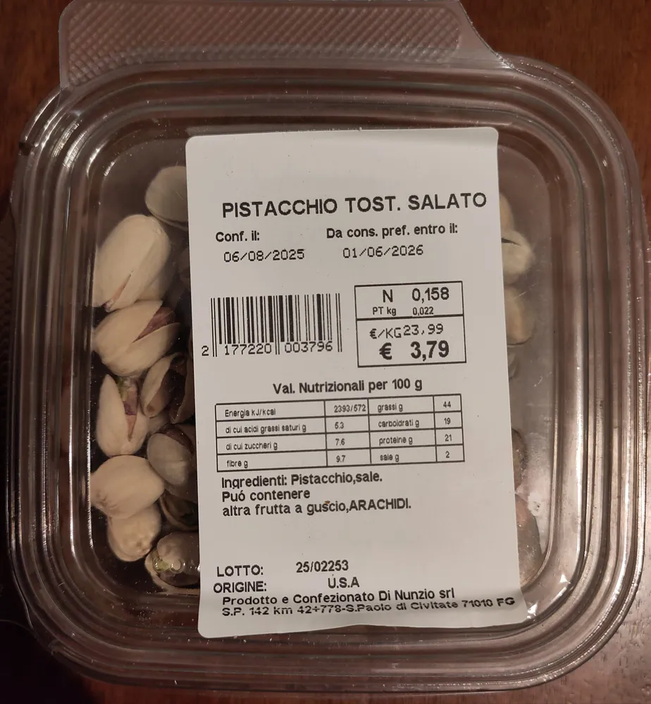 Pistacchi salato