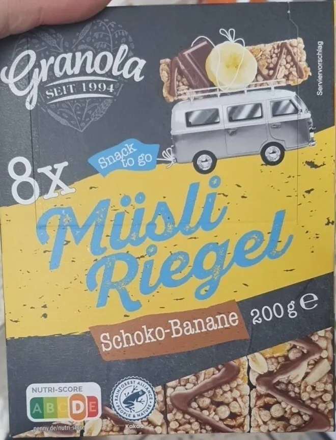 Müsliriegel Schoko Banane