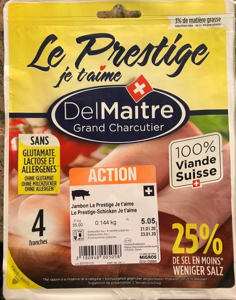 Jambon Le Prestige Je t'aime