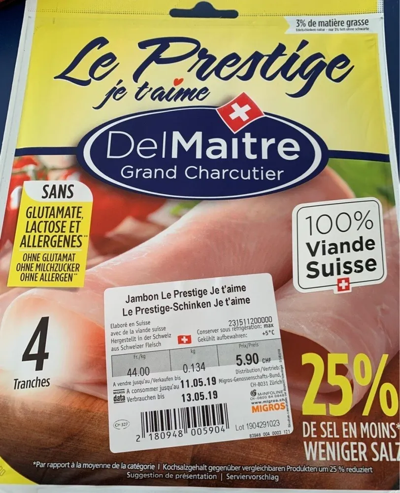 Jambon Le Prestige Je t'aime