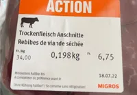 Trockenfleisch Anschnitt