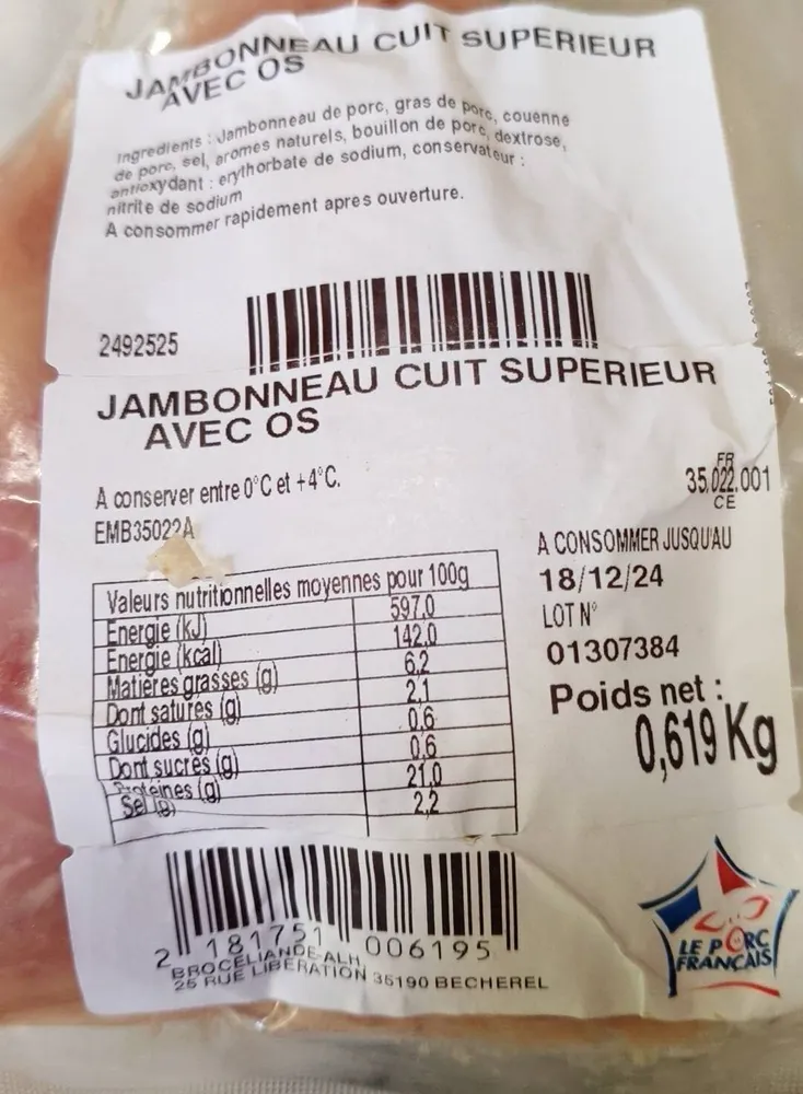 JAMBONNEAU CUIT SUPERIEUR AVEC OS