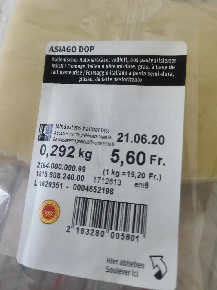 Asiago dop