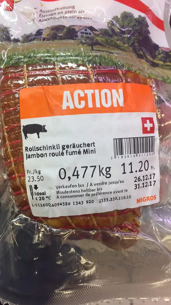 Jambon roulé fumé mini