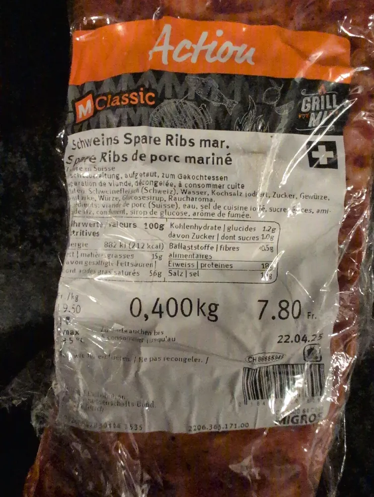 Schweins Spare Ribs Mar.