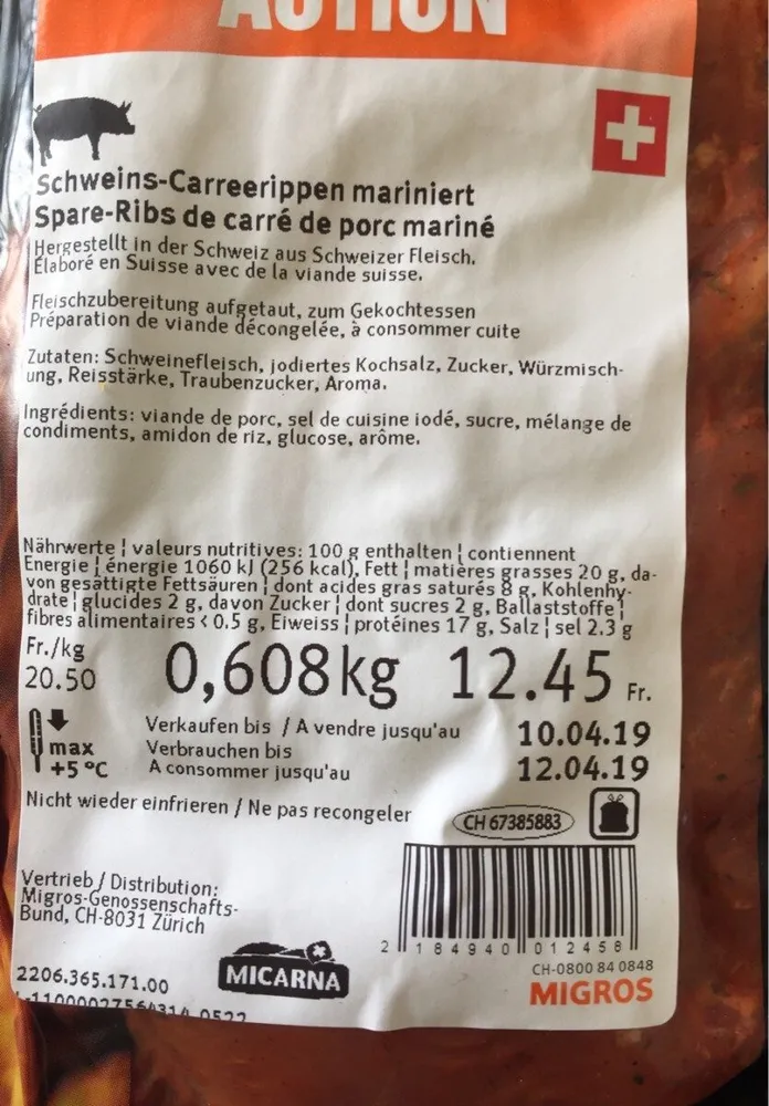 Spare-Ribs de porc mariné