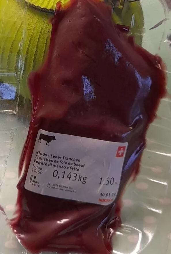 Tranches de foie de boeuf
