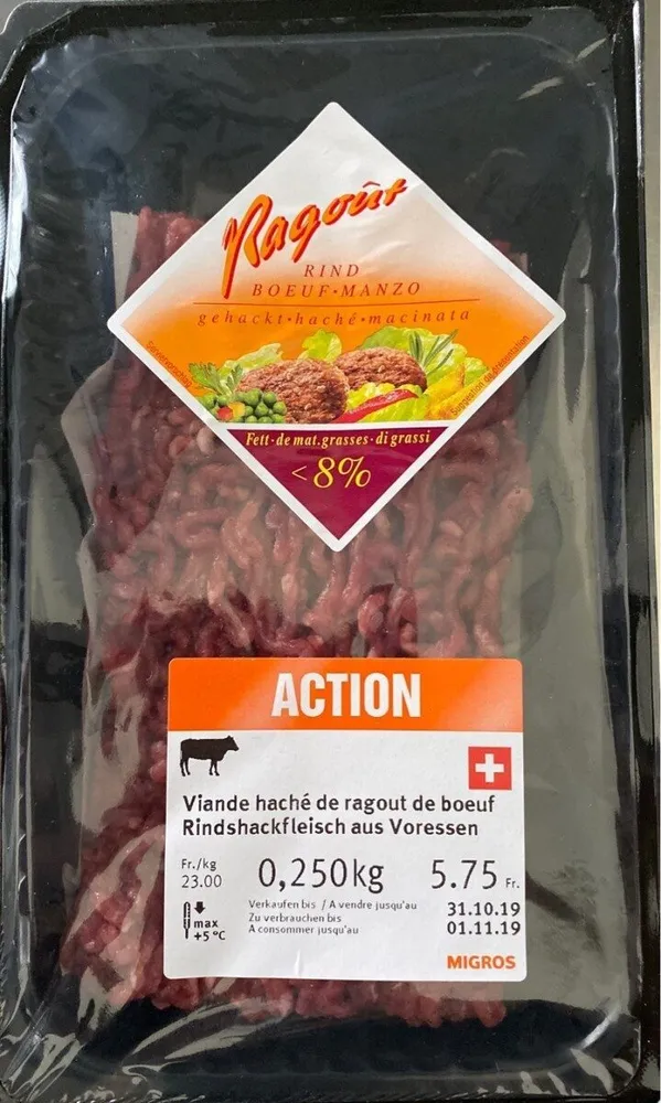 Viande hachee de ragout de boeuf
