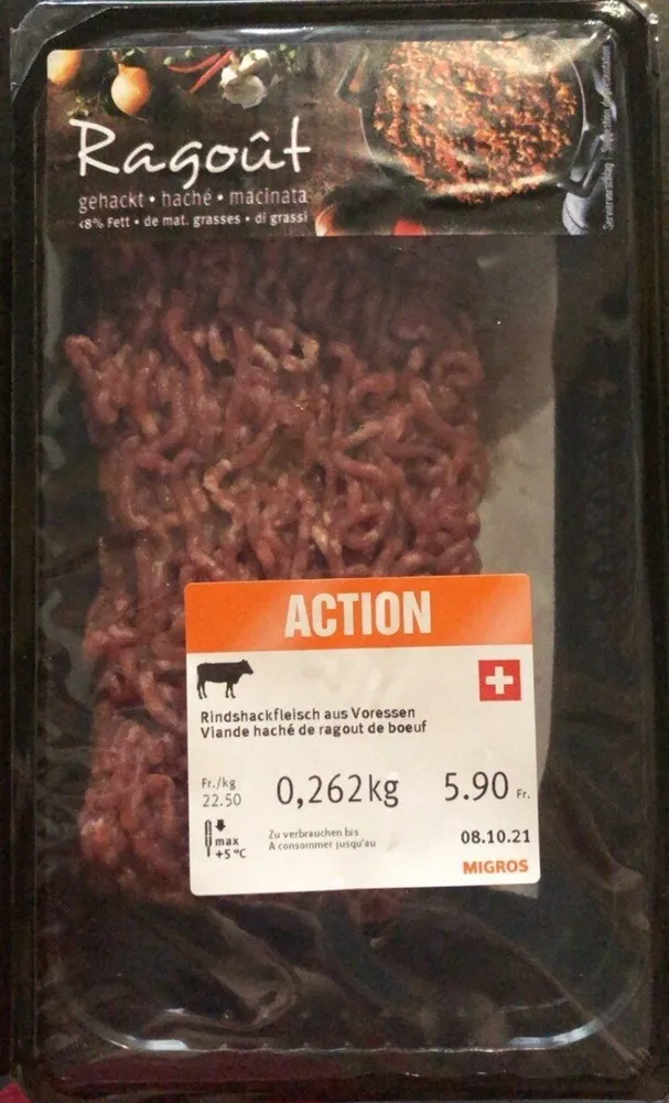 Ragoût haché <8 de mat. grasses
