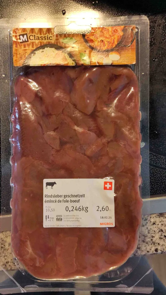 Rindsleber geschnetzelt