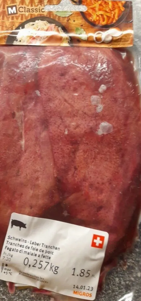 Tranches de foie de porc