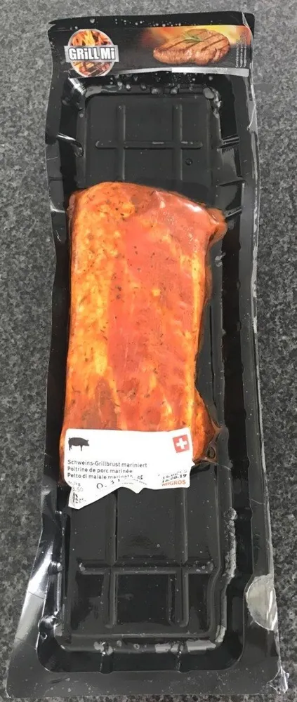 Poitrine de porc mariné