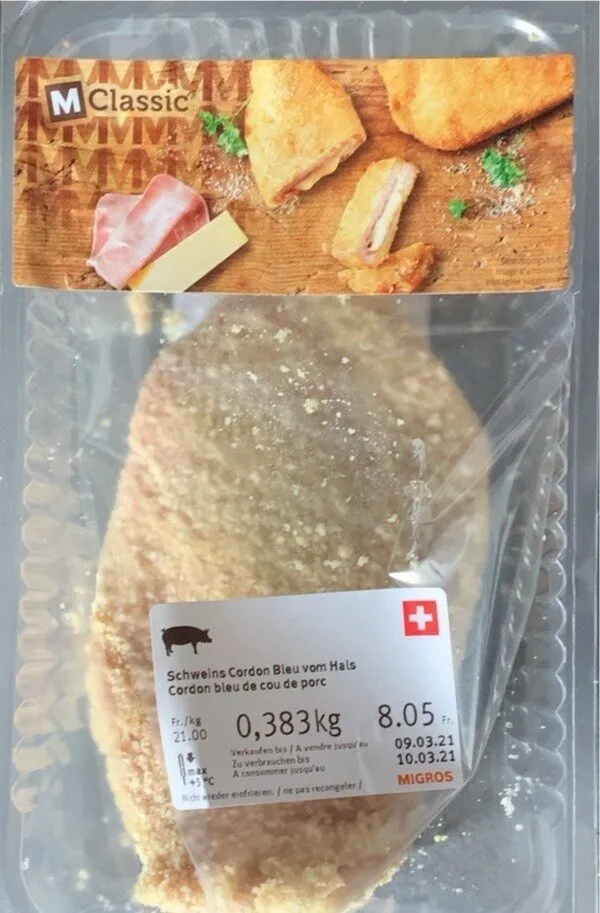 Cordon bleu de cou de porc