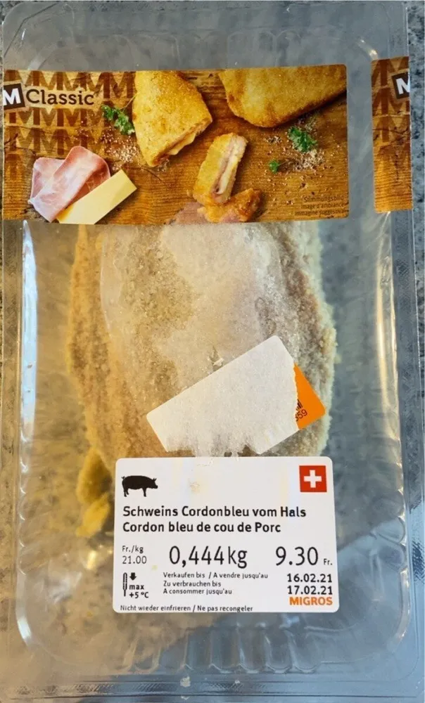 Cordon bleu de cou de porc