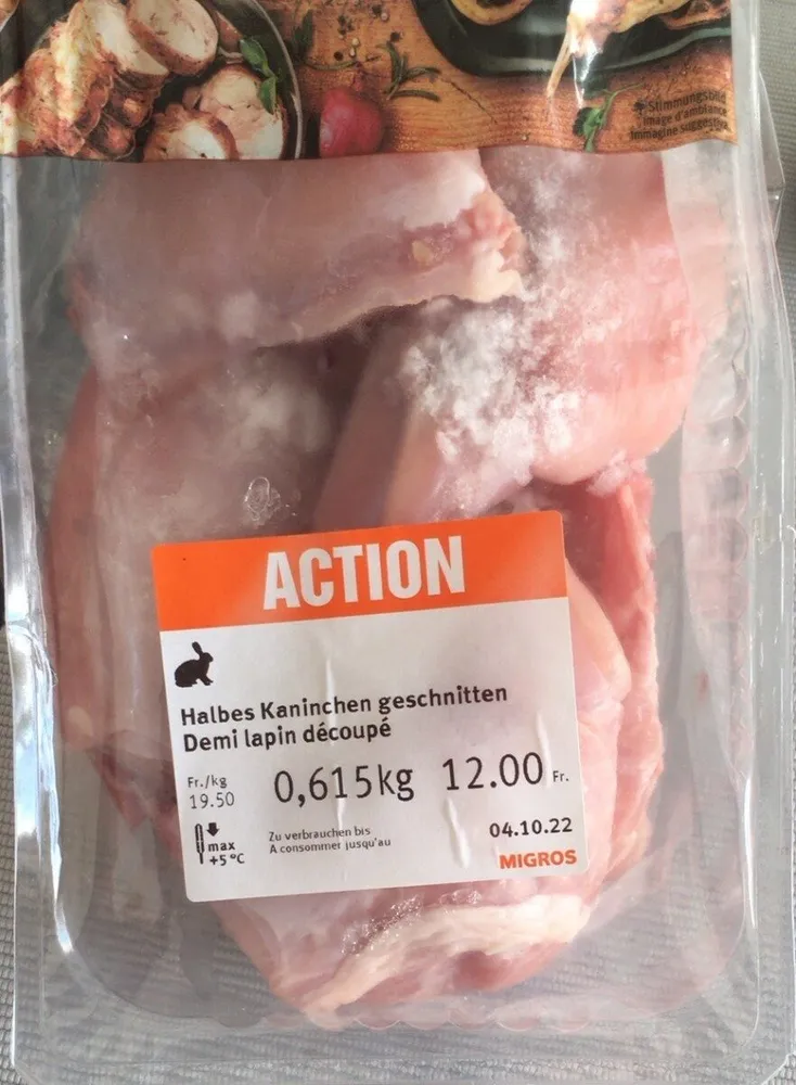Demi lapin découpé