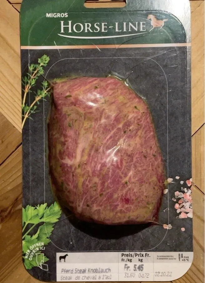 Steak de cheval à l’ail