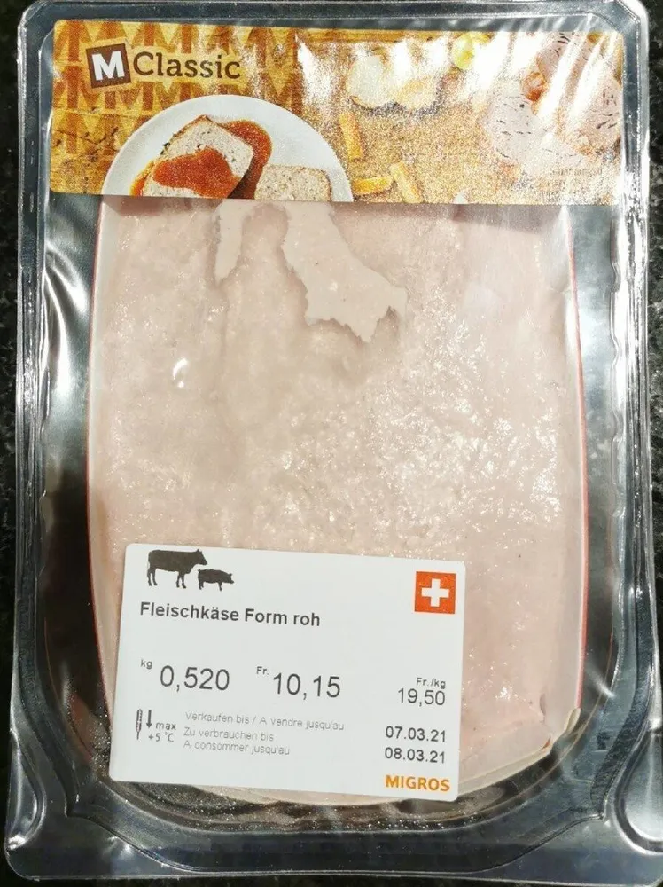 Fleischkäse Form roh