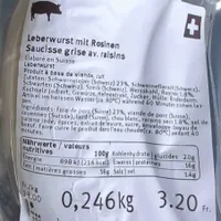 Leberwurst mit Rosinen