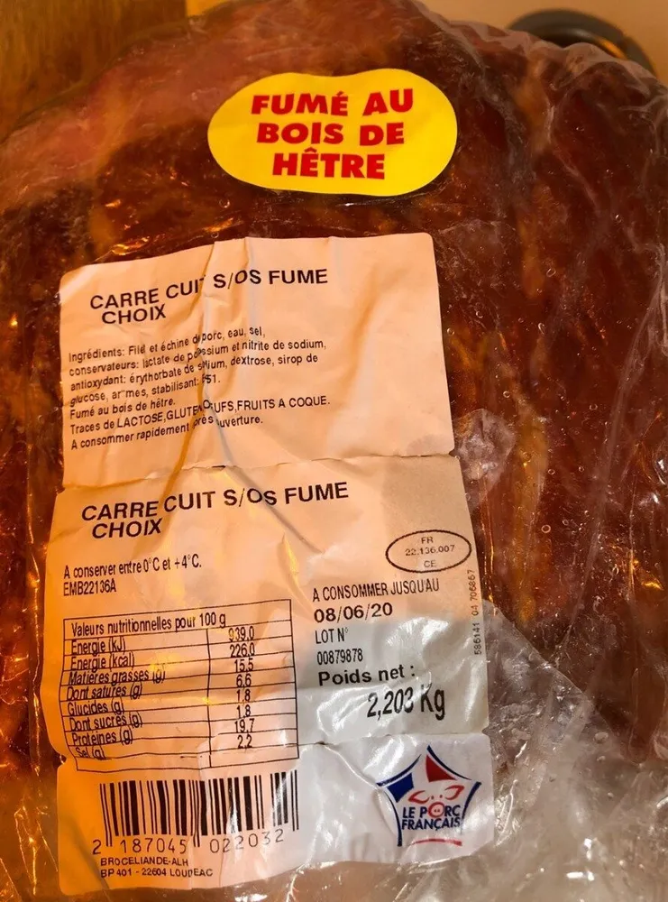 Carre cuit s/os Fume Choix