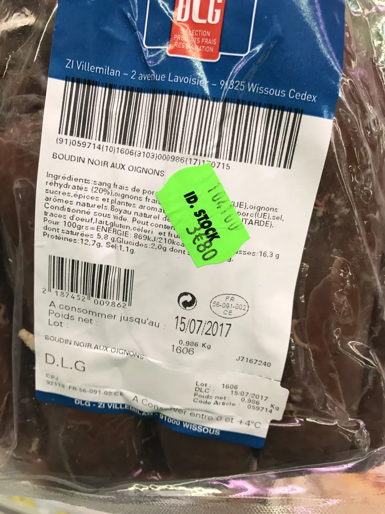 Boudin noir aux oignons
