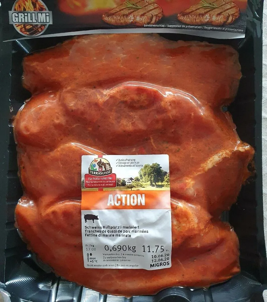 Tranches de quasi de porc marinées