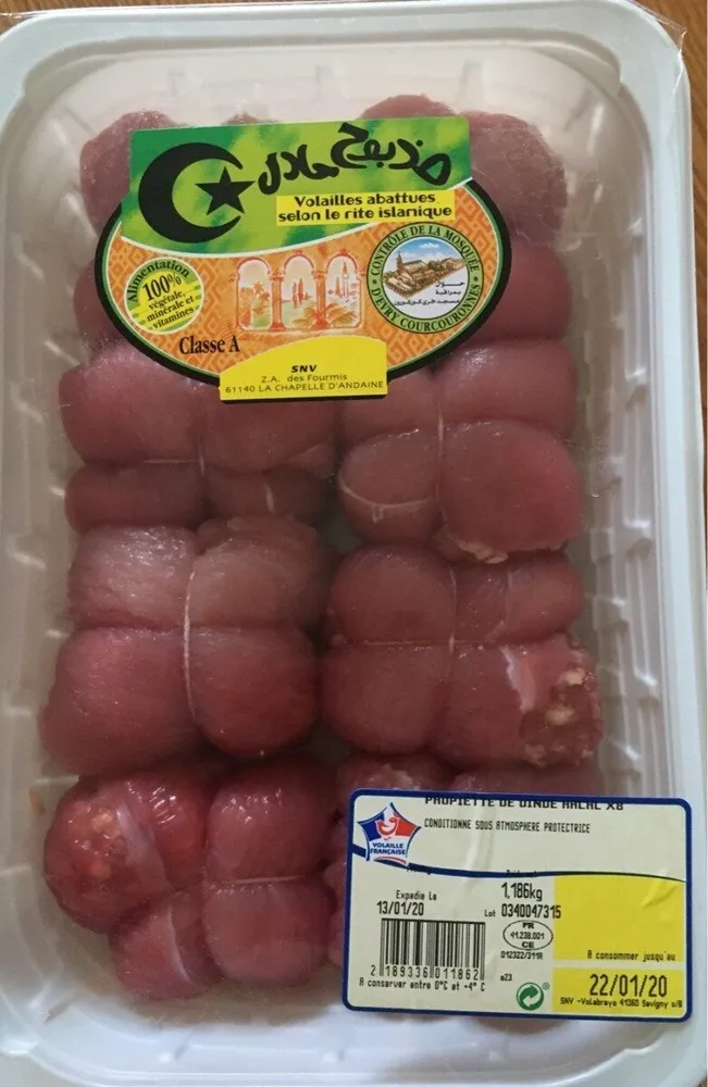 Papiettes de dinde halal x8 snv