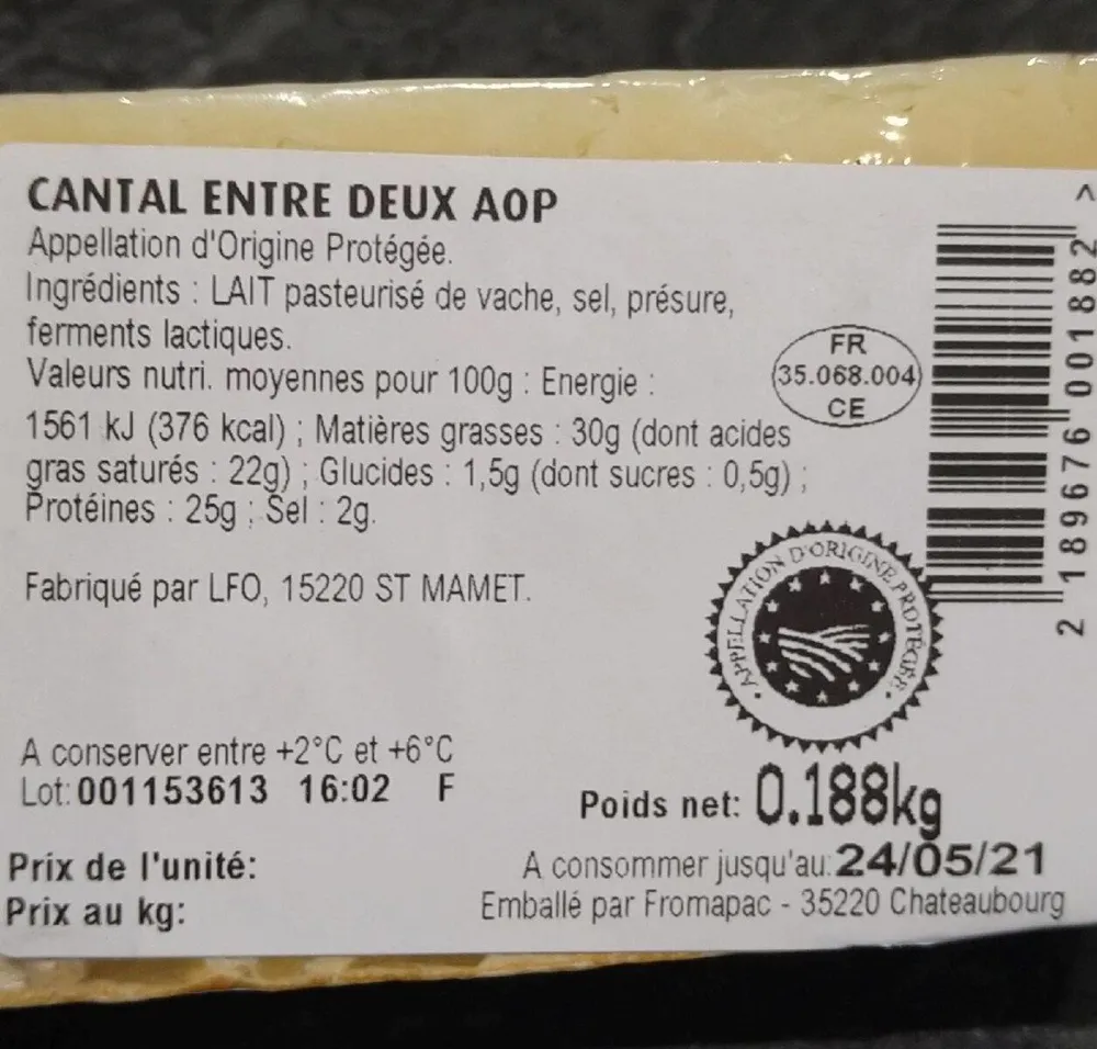 Cantal entre deux aop