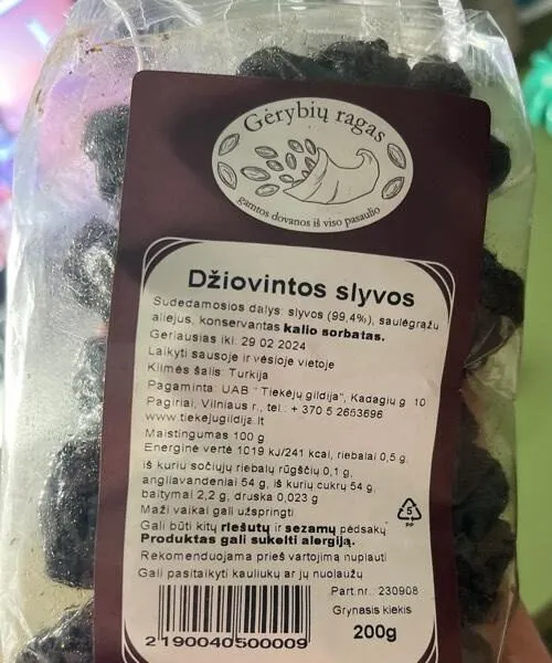 Dziovintos slyvos