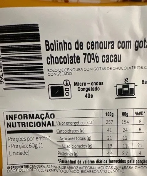 Bolinho de cenoura