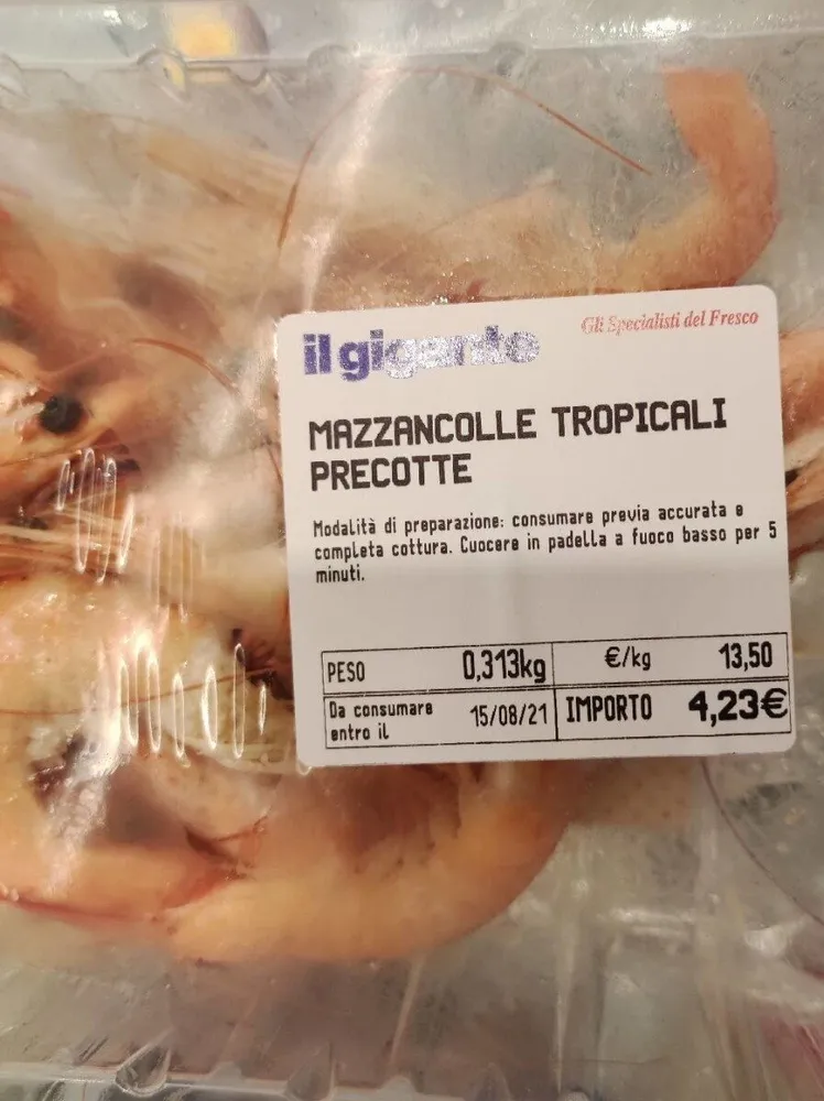 Mazzancolle tropicali precitte