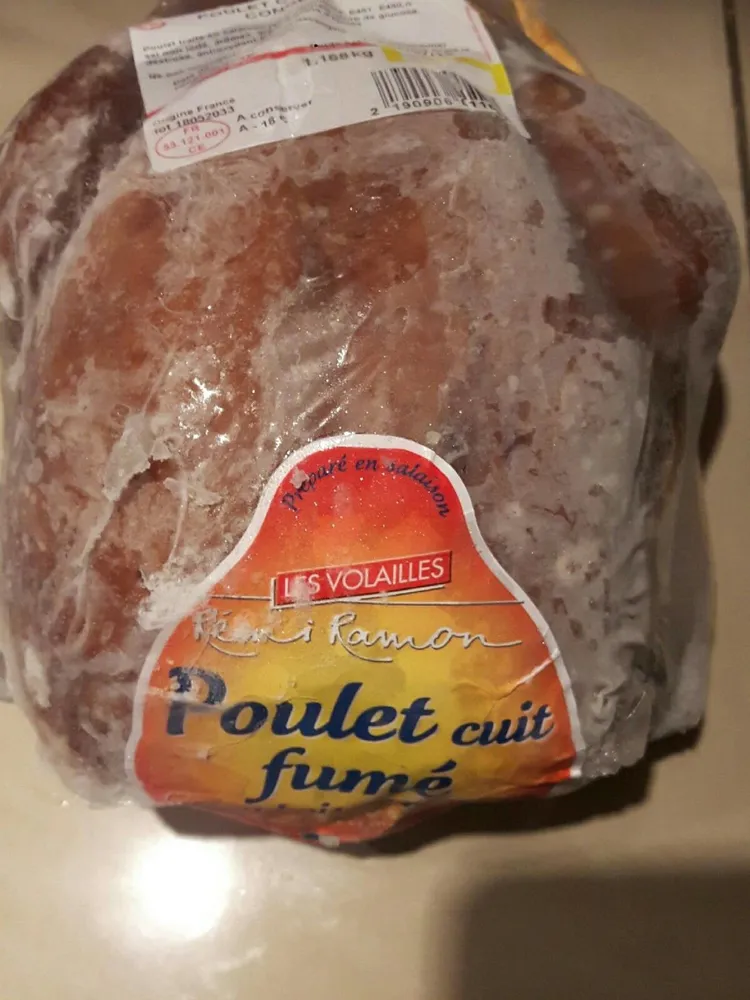 Poulet cuit fumé congelé