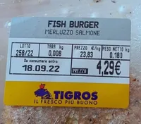 Fish burger  merluzzo e salmone