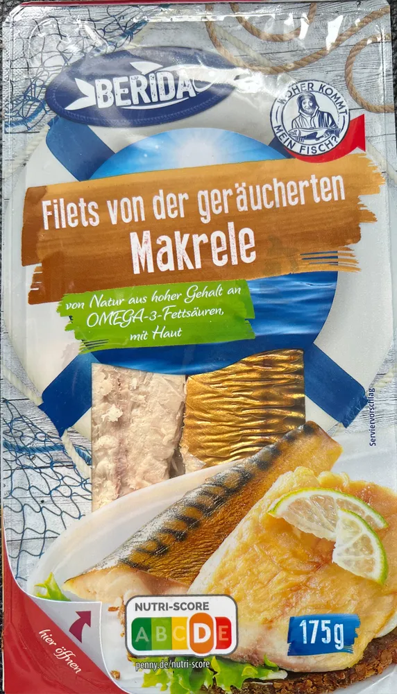 Filets von der geräucherten Makrele