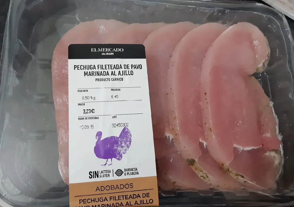 Pechuga fileteado de pavo
