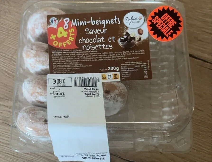 8 mini beignets saveur chocolat et noisettes