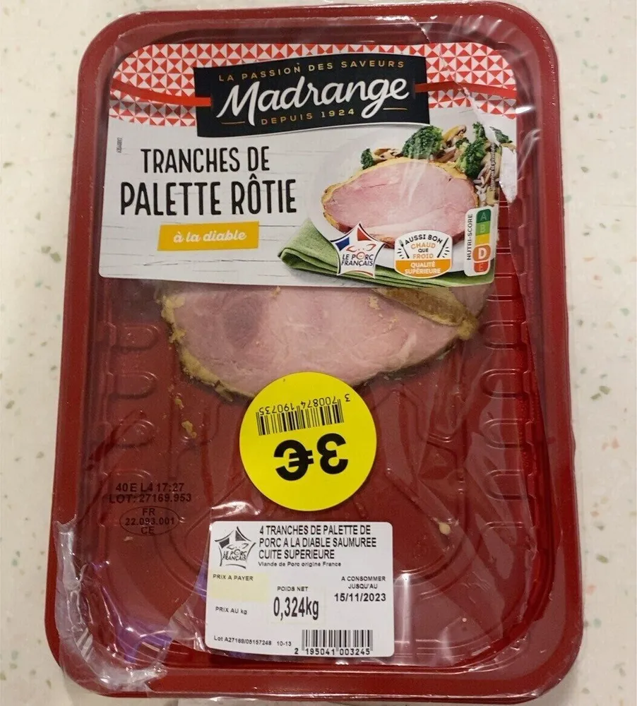 Tranches de Palette rôtie