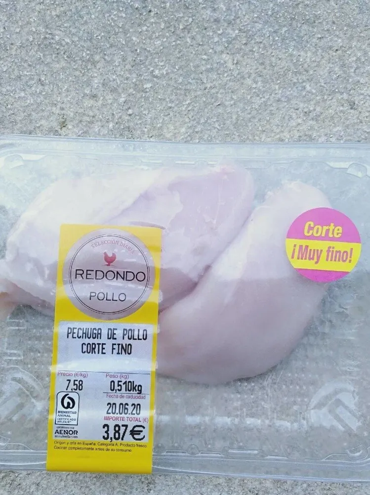 Pechuga de pollo corte fino