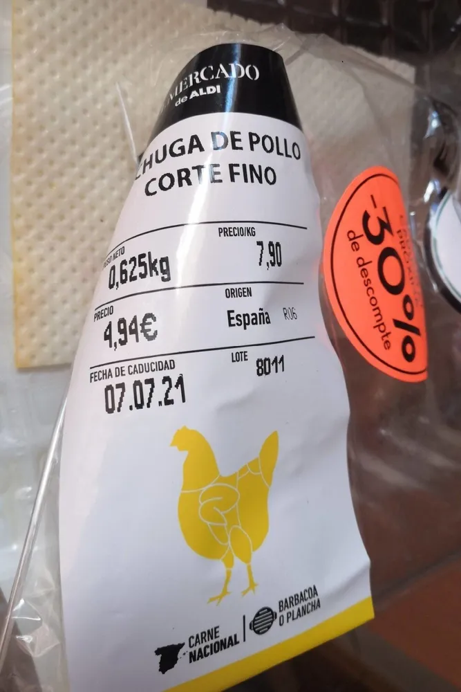 Pechuga de pollo corte fino