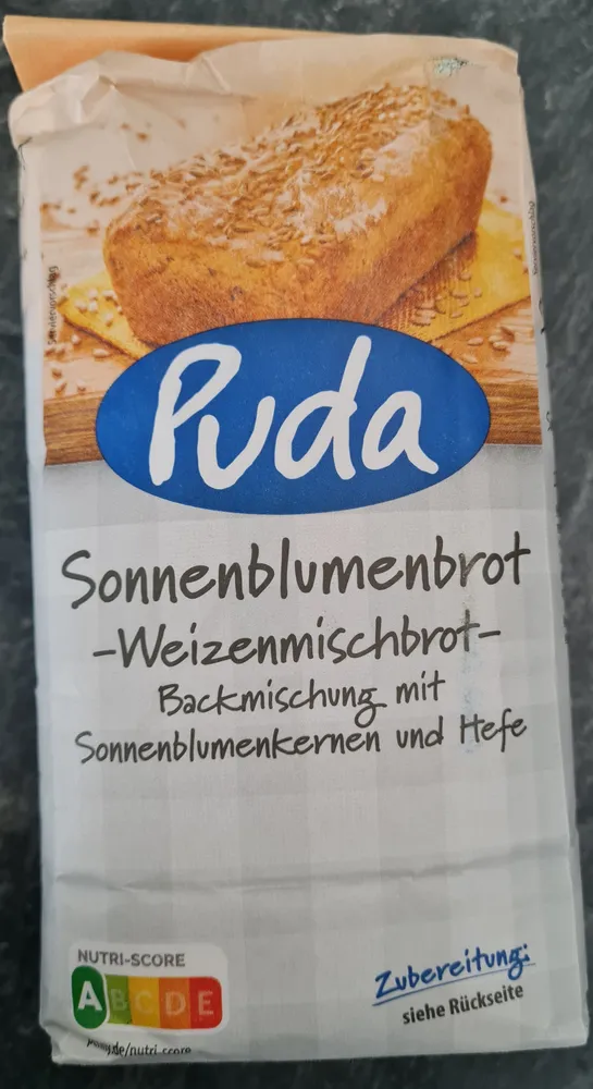 Sonnenblumenbrot -Weizenmischbrot- Backmischung mit Sonnenblumenkernen und Hefe