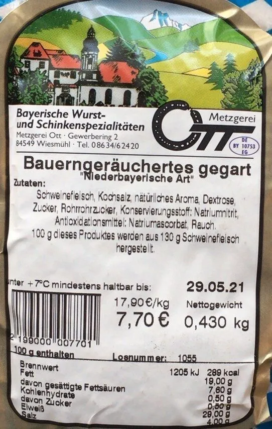 Bauerngeräuchertes gegart