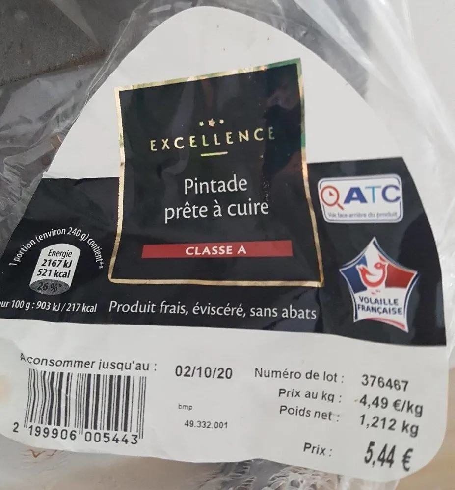 pintade prête à cuire