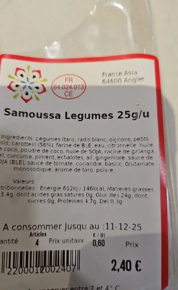 Samoussa legumes