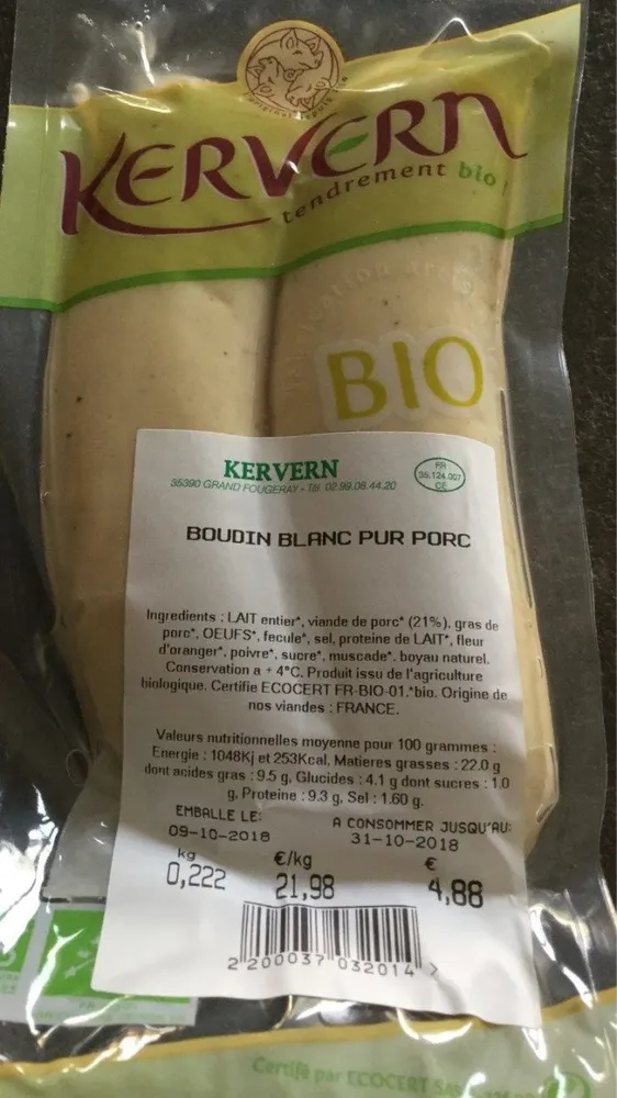 Boudin blanc pur porc