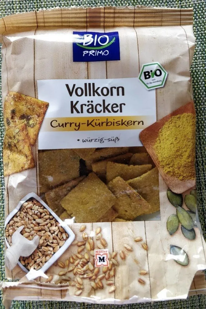 Vollkorn Kräcker Curry-Kürbiskern