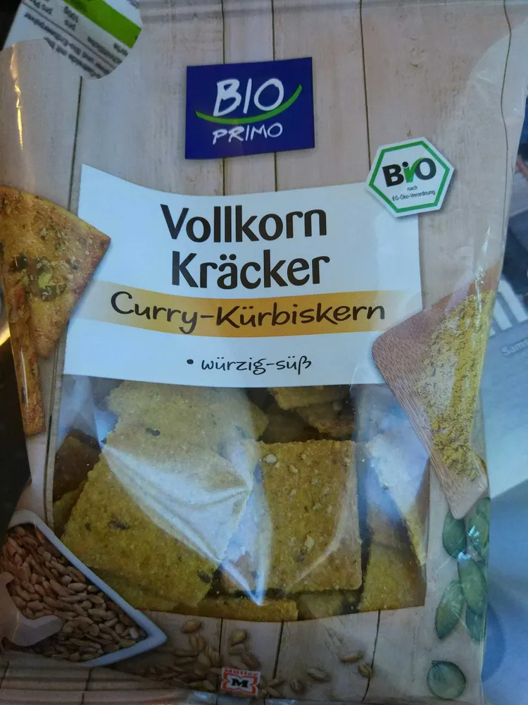 Vollkorn Kräcker Curry-Kürbiskern